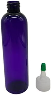 חוות טבעיות 4 גרם סגול Cosmo BPA בקבוקים חופשיים - 8 מכולות ריקות למילוי ריק - שמנים אתרים - שיער - ארומתרפיה | כובע